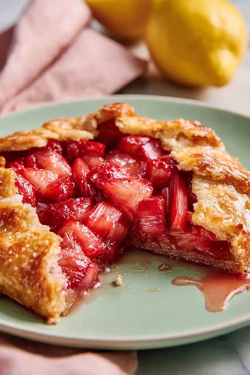 mini strawberry rhubarb galettes