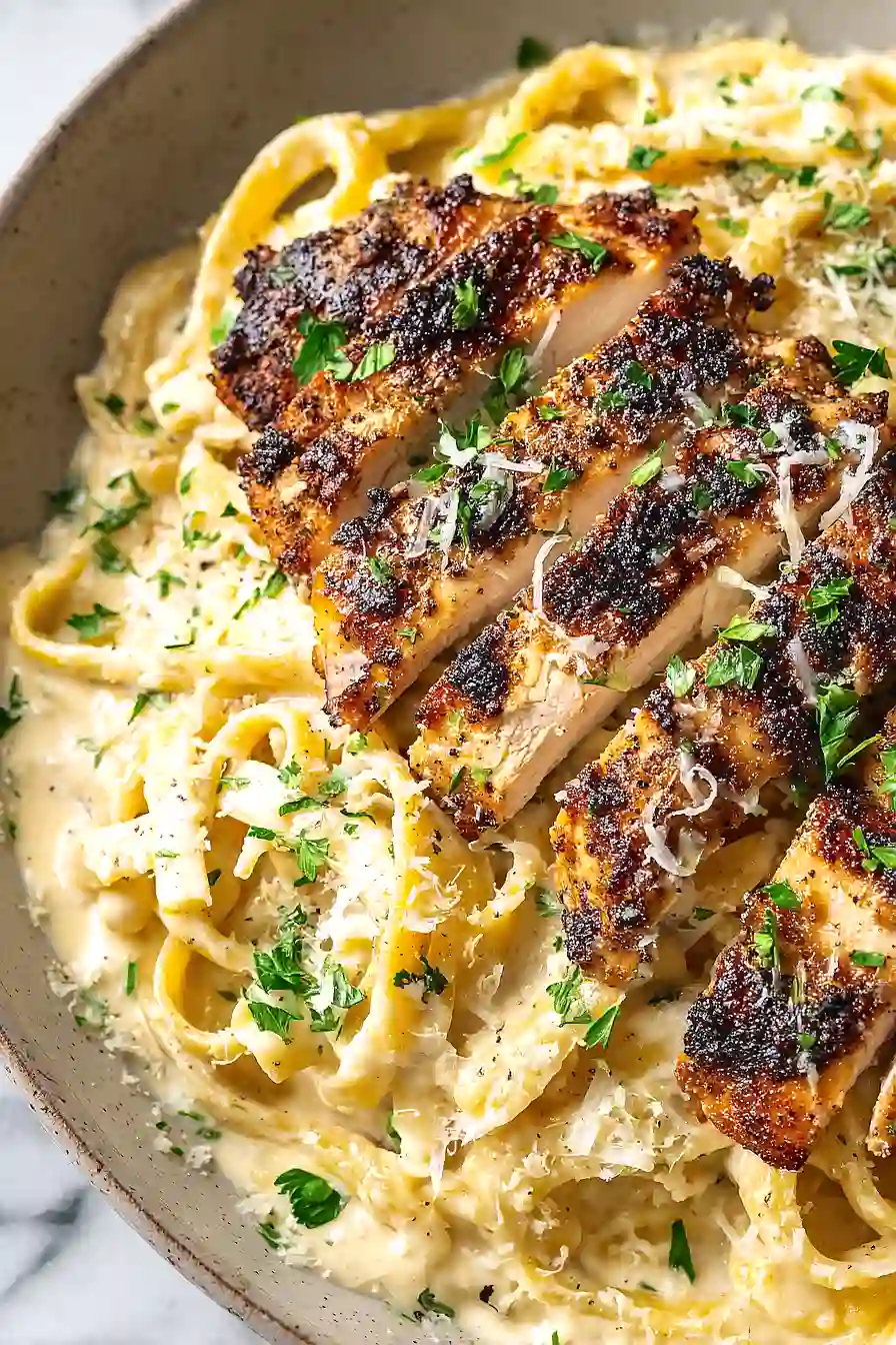 blackened chicken alfredo pasta