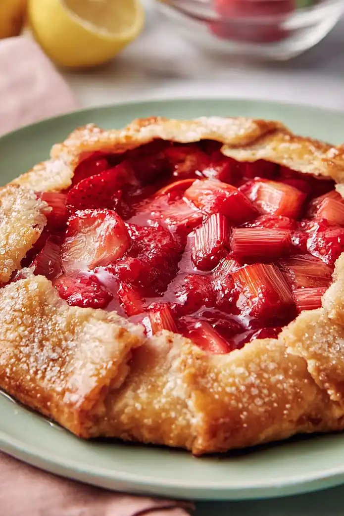 mini strawberry rhubarb galettes