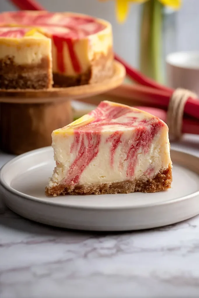 rhubarb and lemon cheesecake