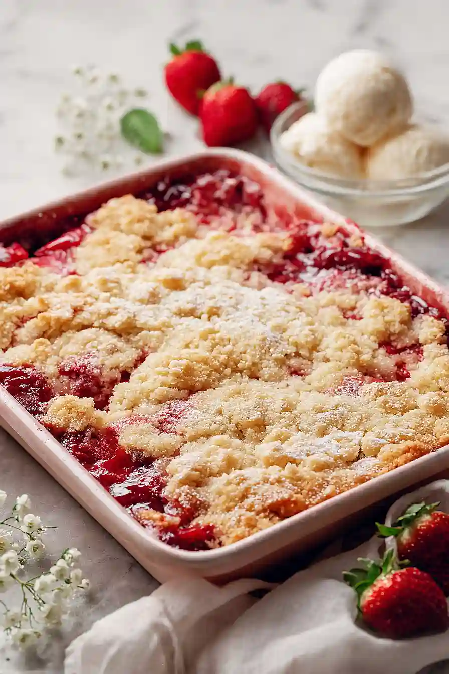 strawberry dump cake