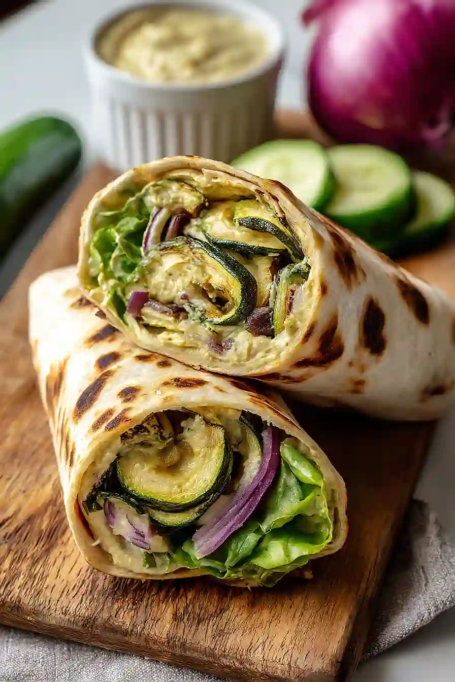 grilled vegetable hummus wraps