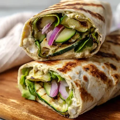 grilled vegetable hummus wraps