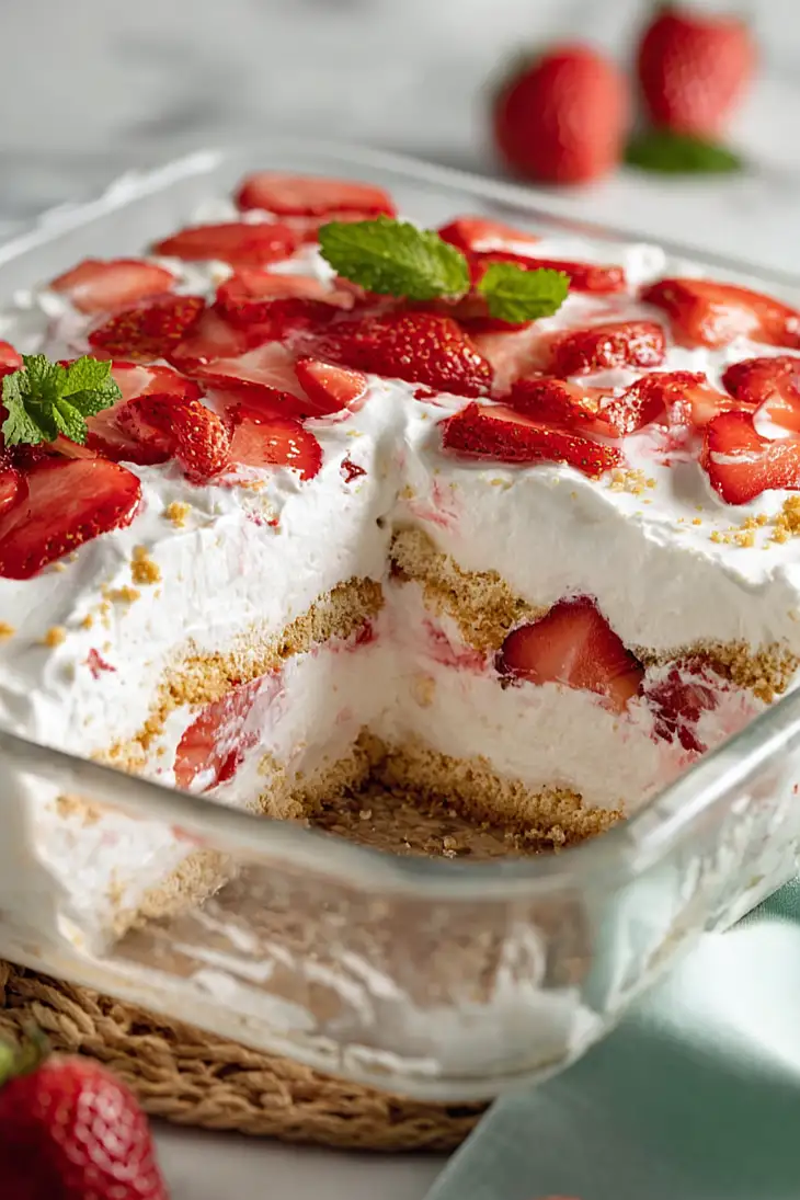 strawberry icebox cake