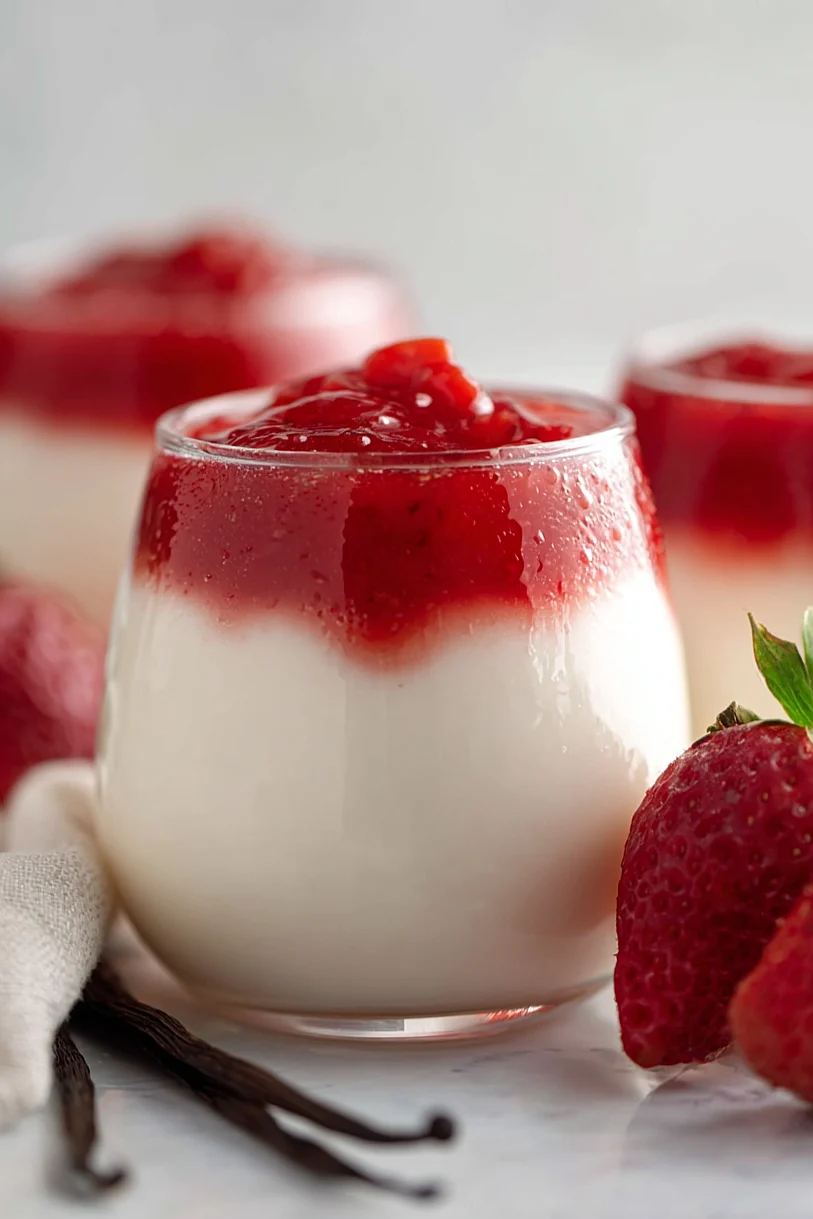 strawberry panna cotta