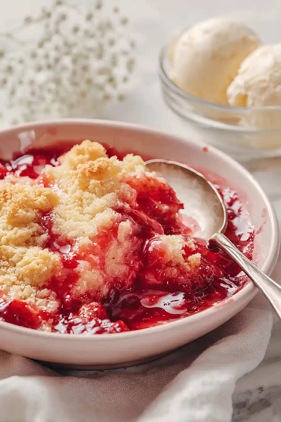strawberry dump cake