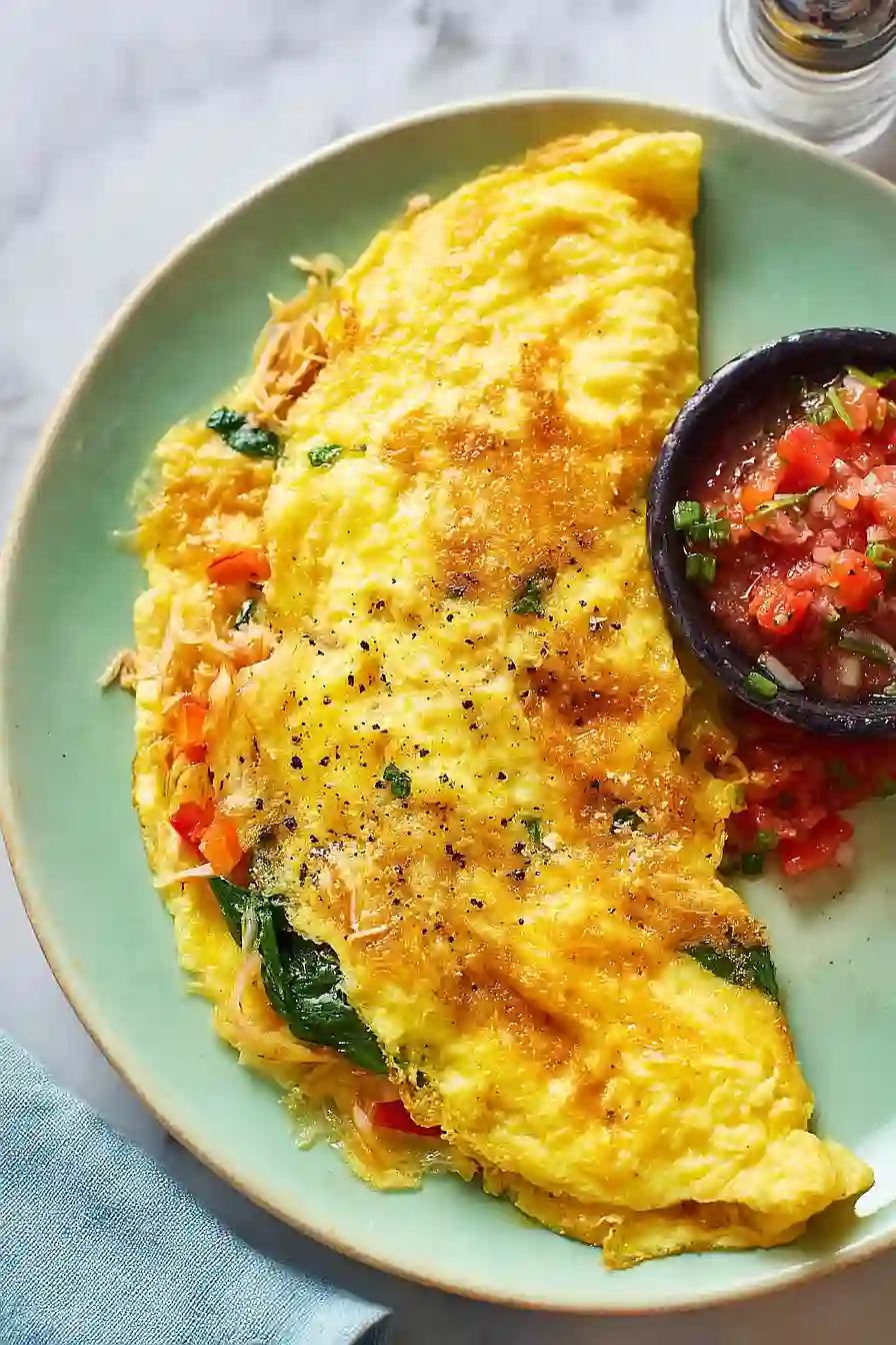 chicken and spinach omelette