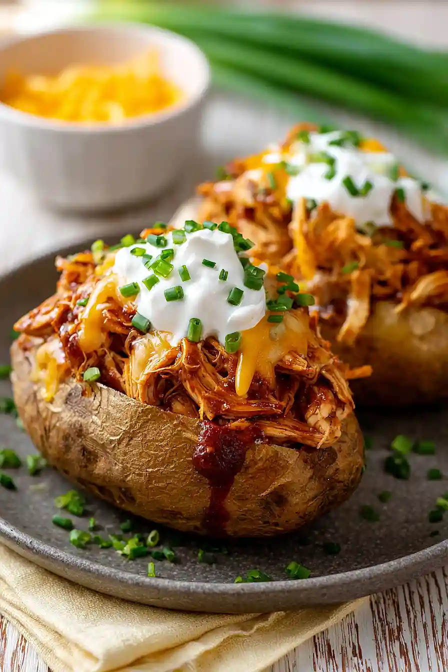 bbq chicken baked potatoes