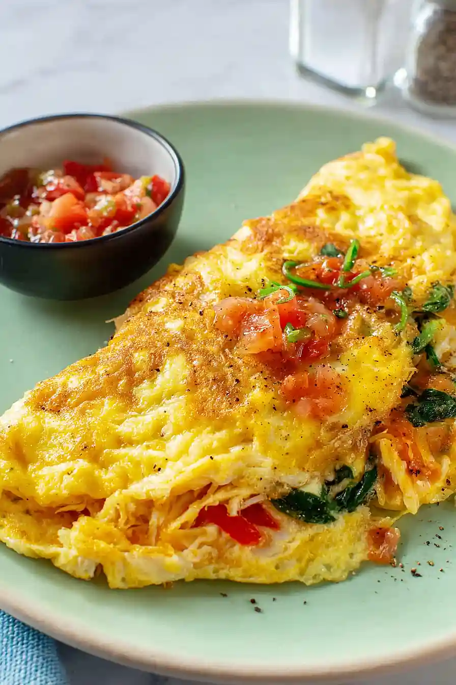 chicken and spinach omelette