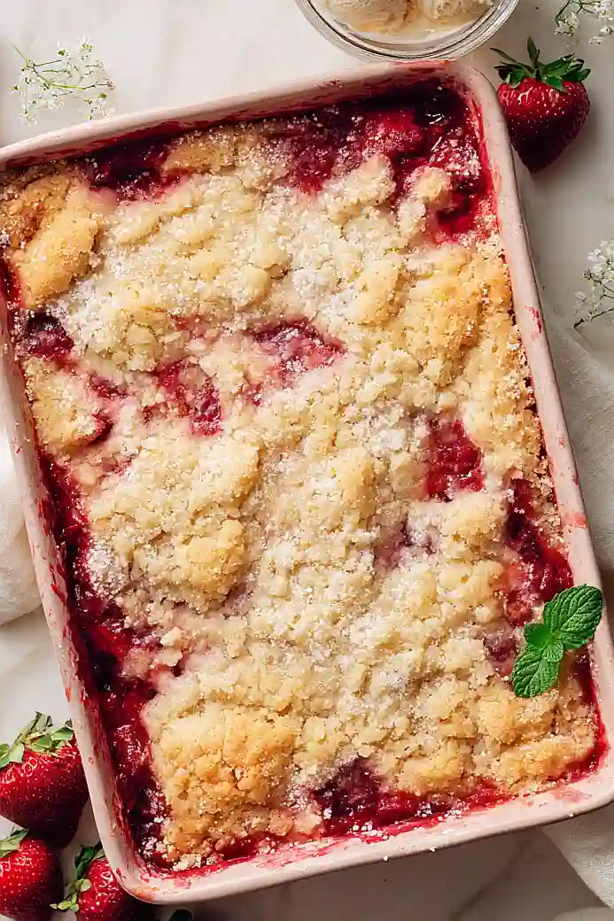 strawberry dump cake