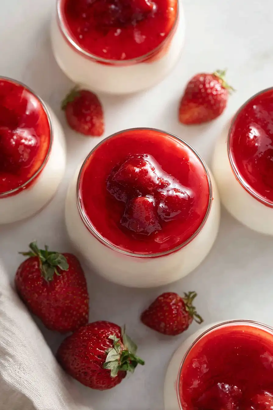 strawberry panna cotta