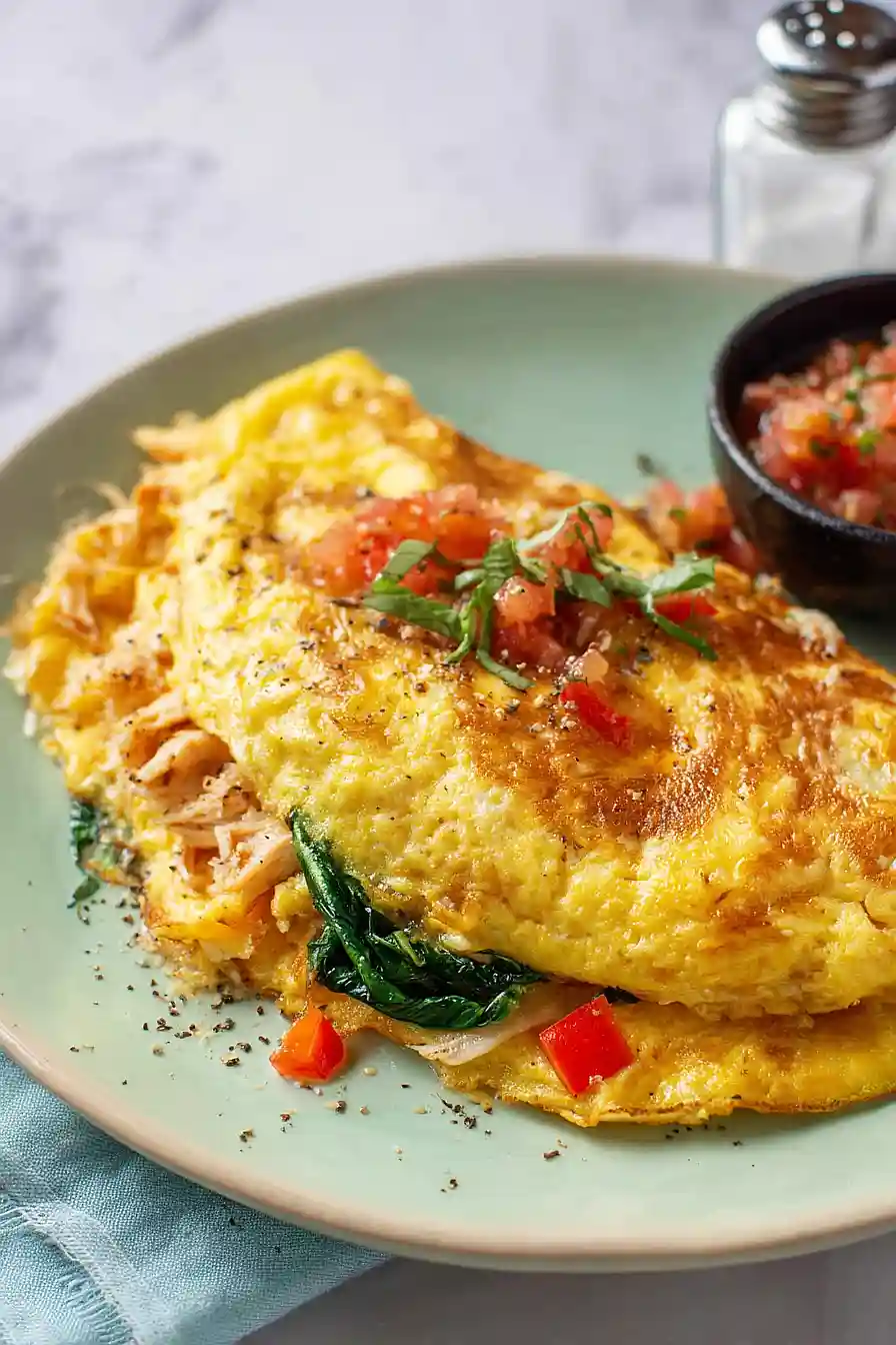 chicken and spinach omelette