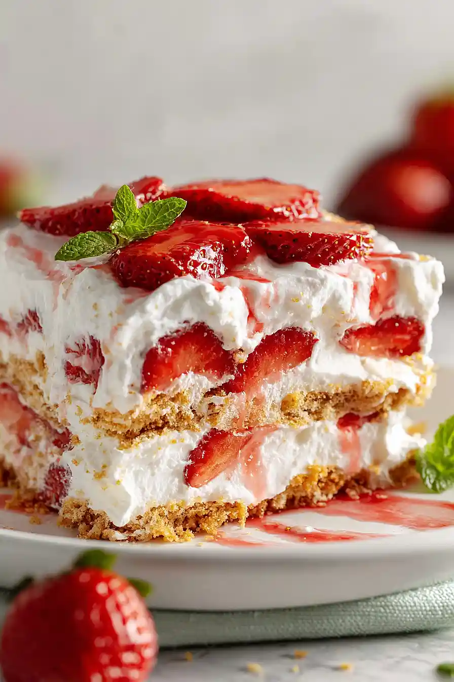 strawberry icebox cake