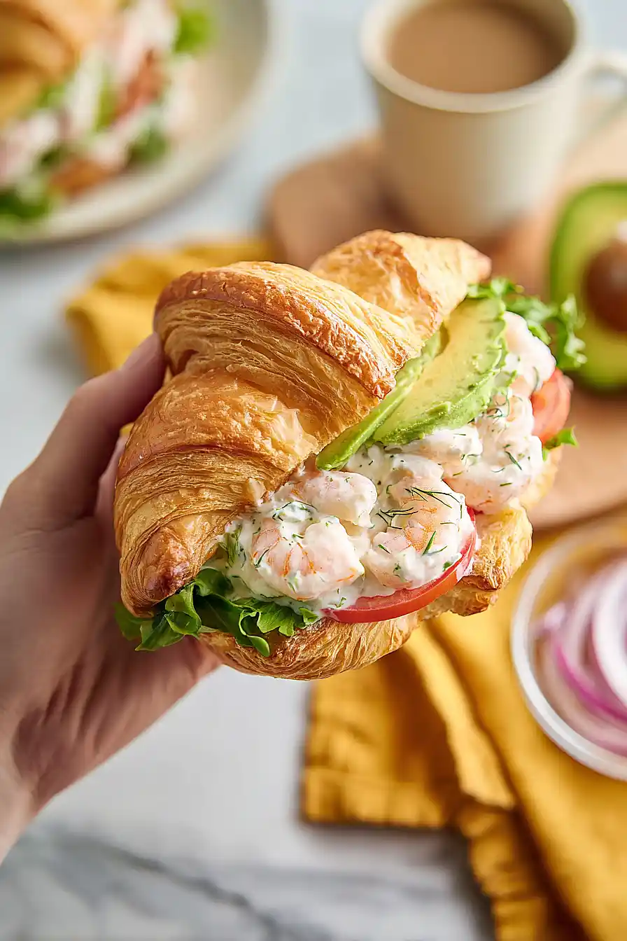 shrimp salad croissants