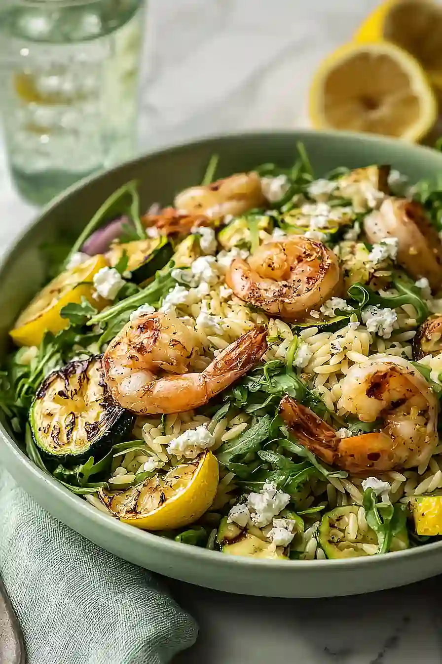 lemon orzo salad with shrimp