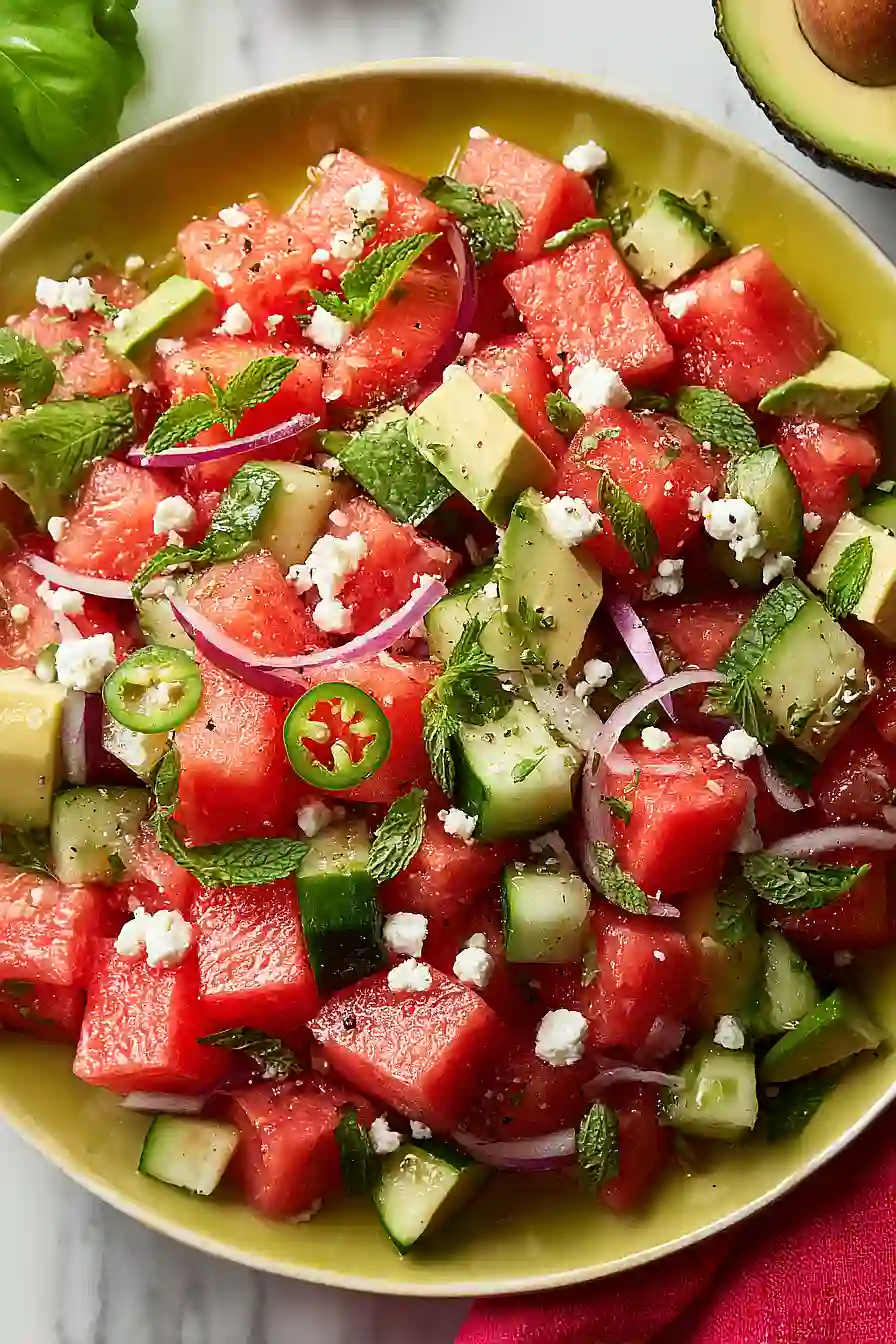 watermelon feta mint salad