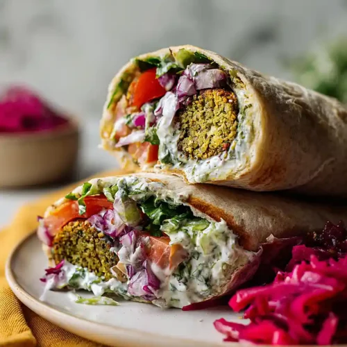 falafel wraps with tzatziki