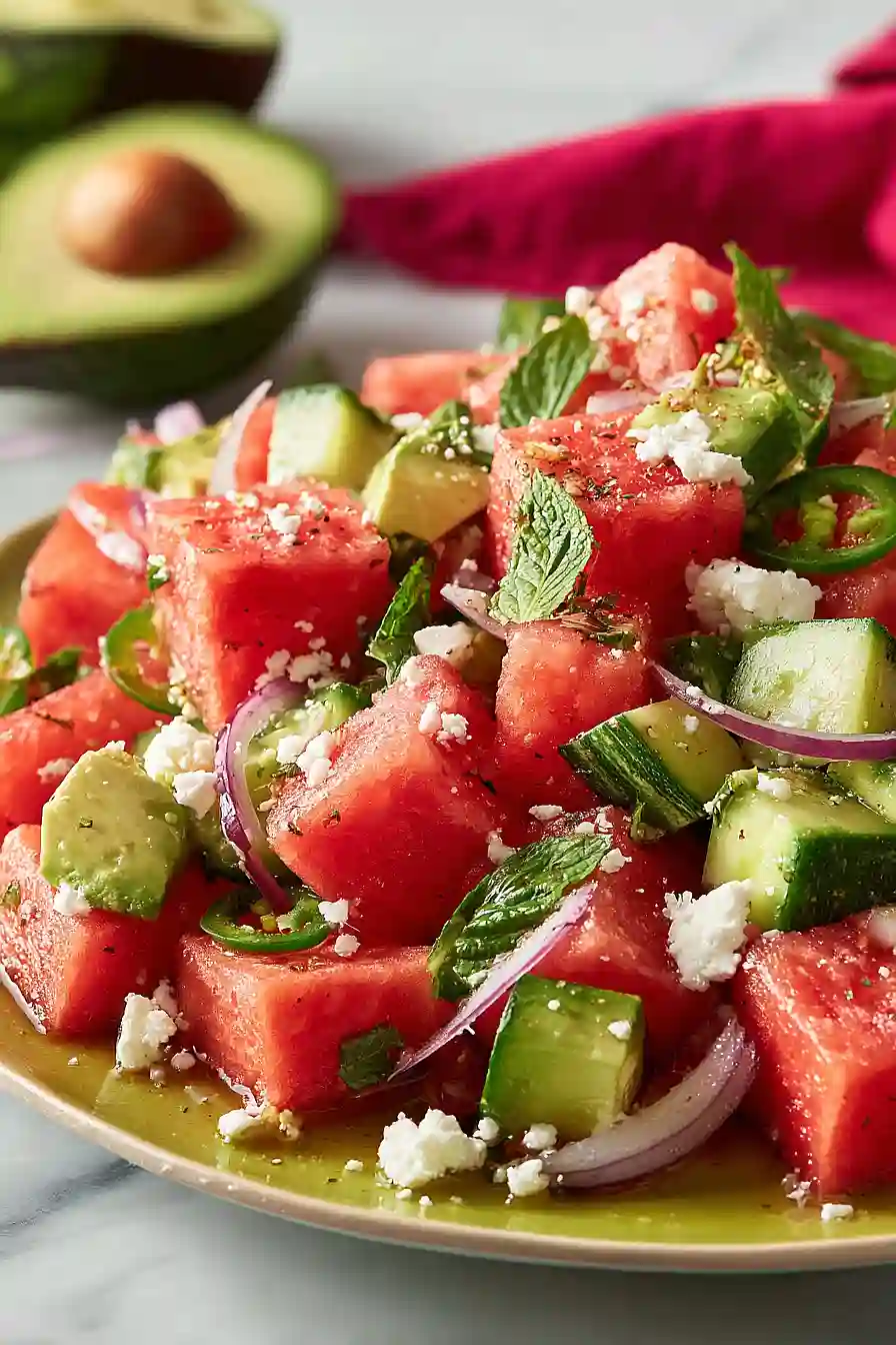 watermelon feta mint salad
