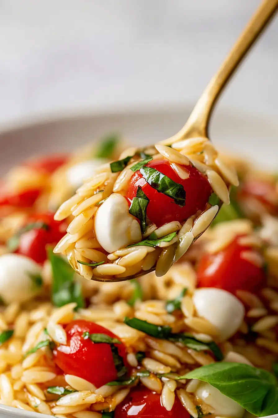 caprese orzo salad