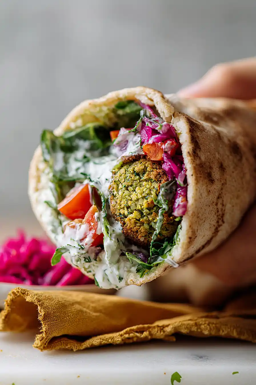 falafel wraps with tzatziki