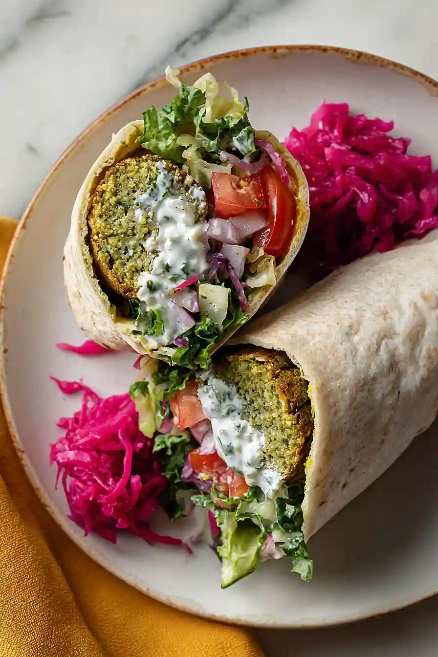 falafel wraps with tzatziki