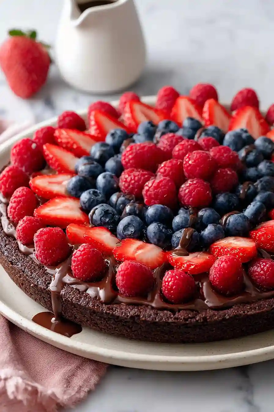 nutella brownie fruit pizza
