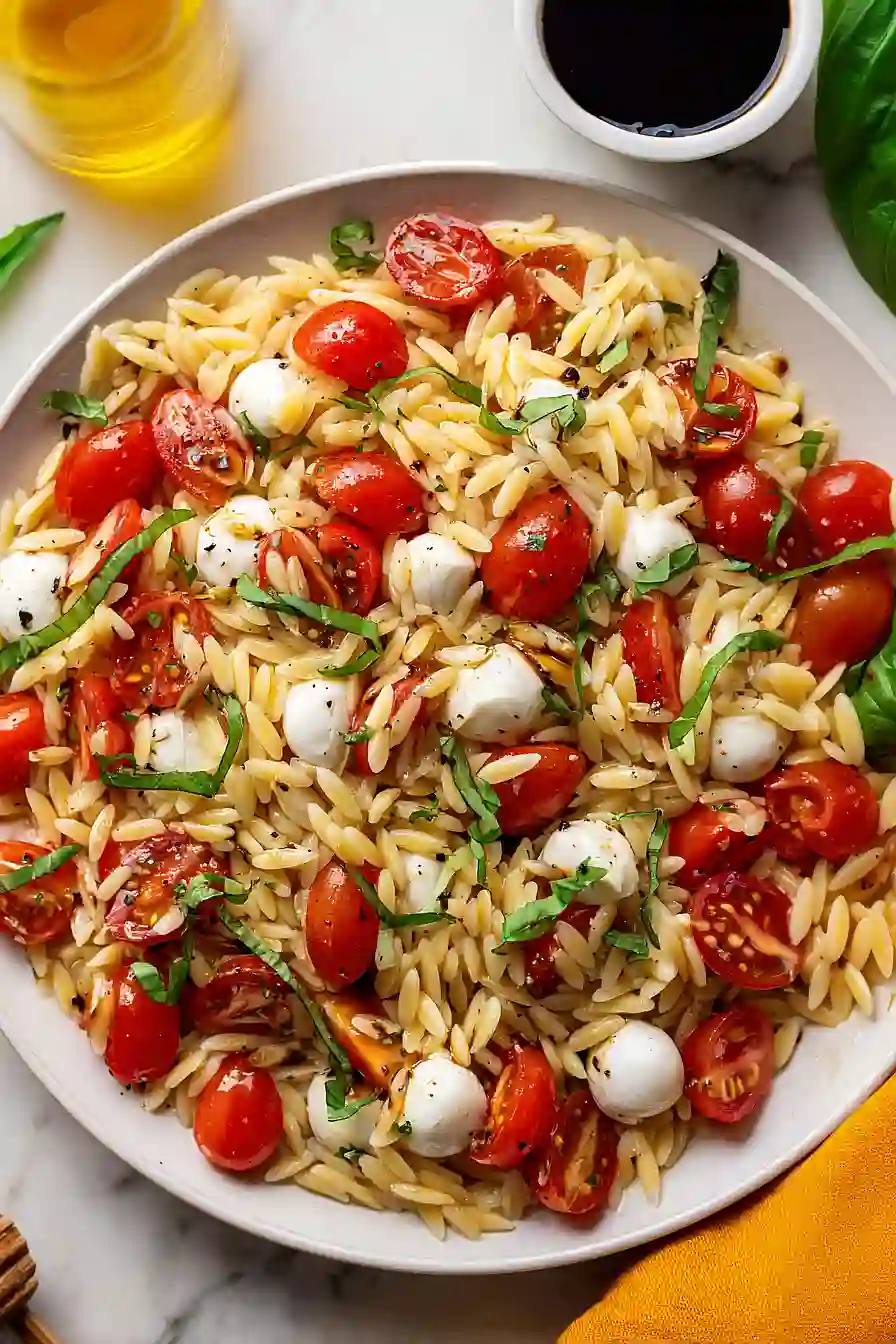 caprese orzo salad