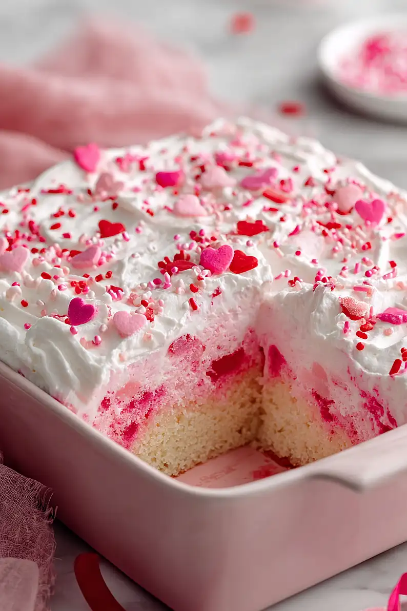 valentine's day jello poke cake