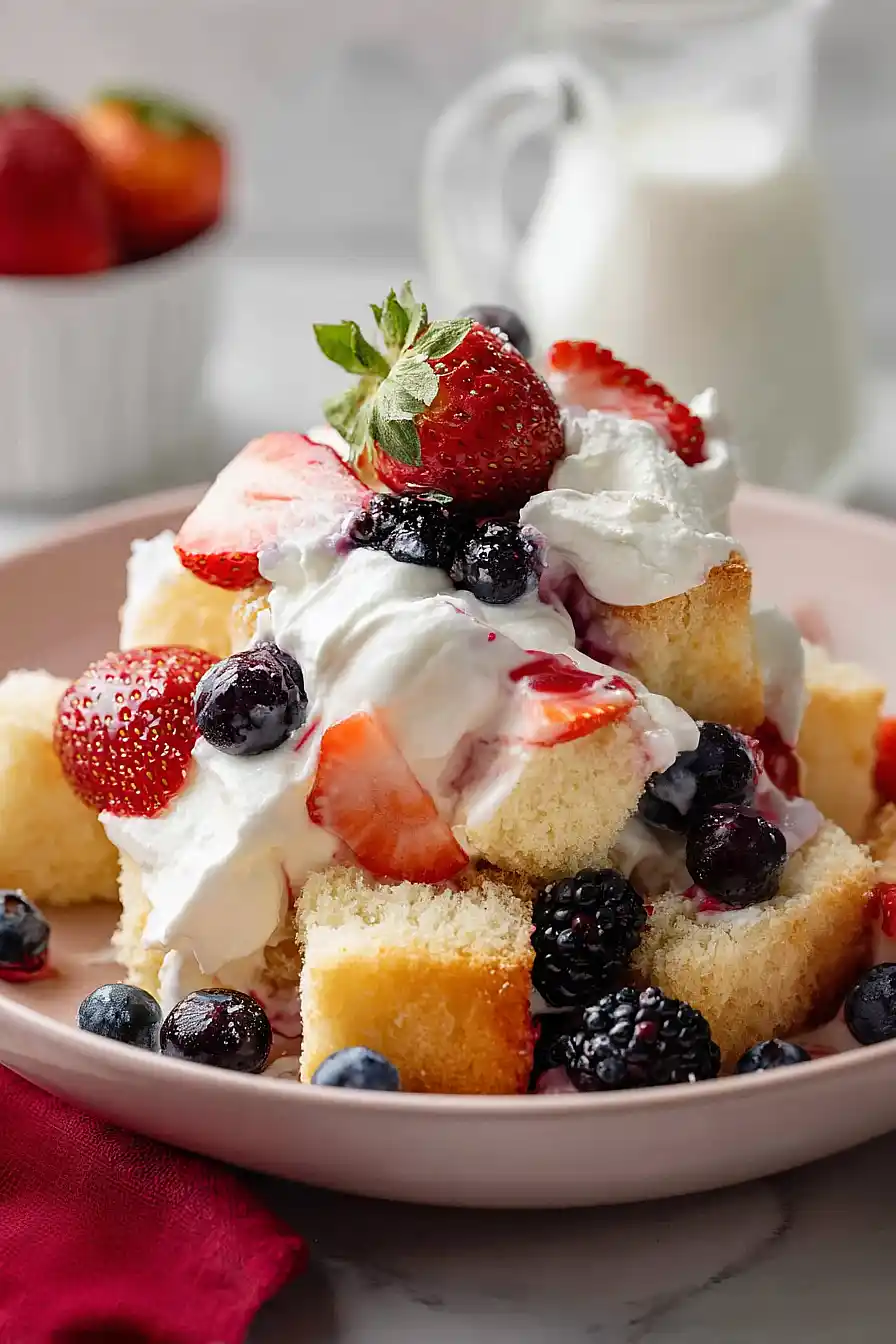 mixed berry shortcake trifle