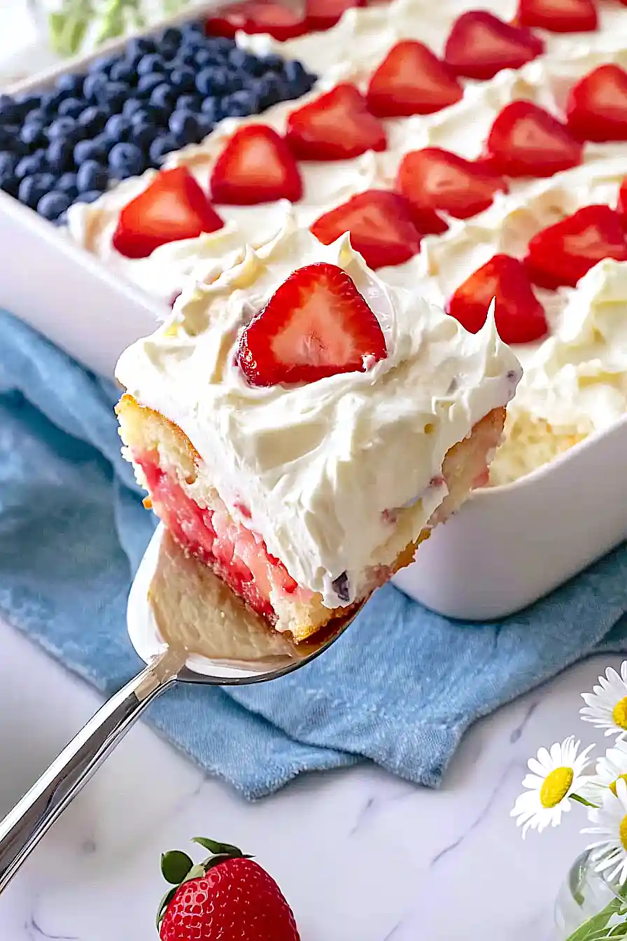 flag poke cake
