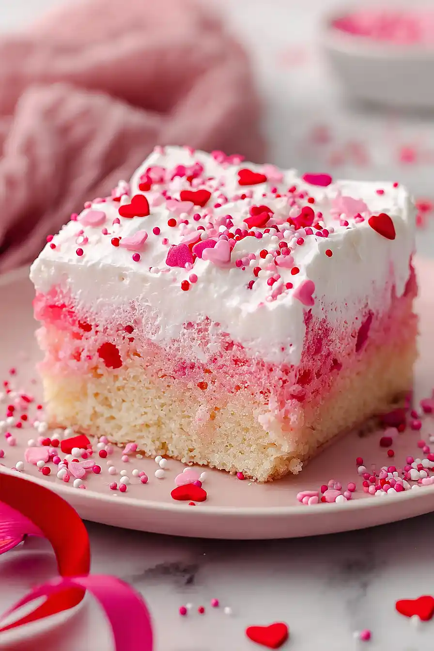 valentine's day jello poke cake