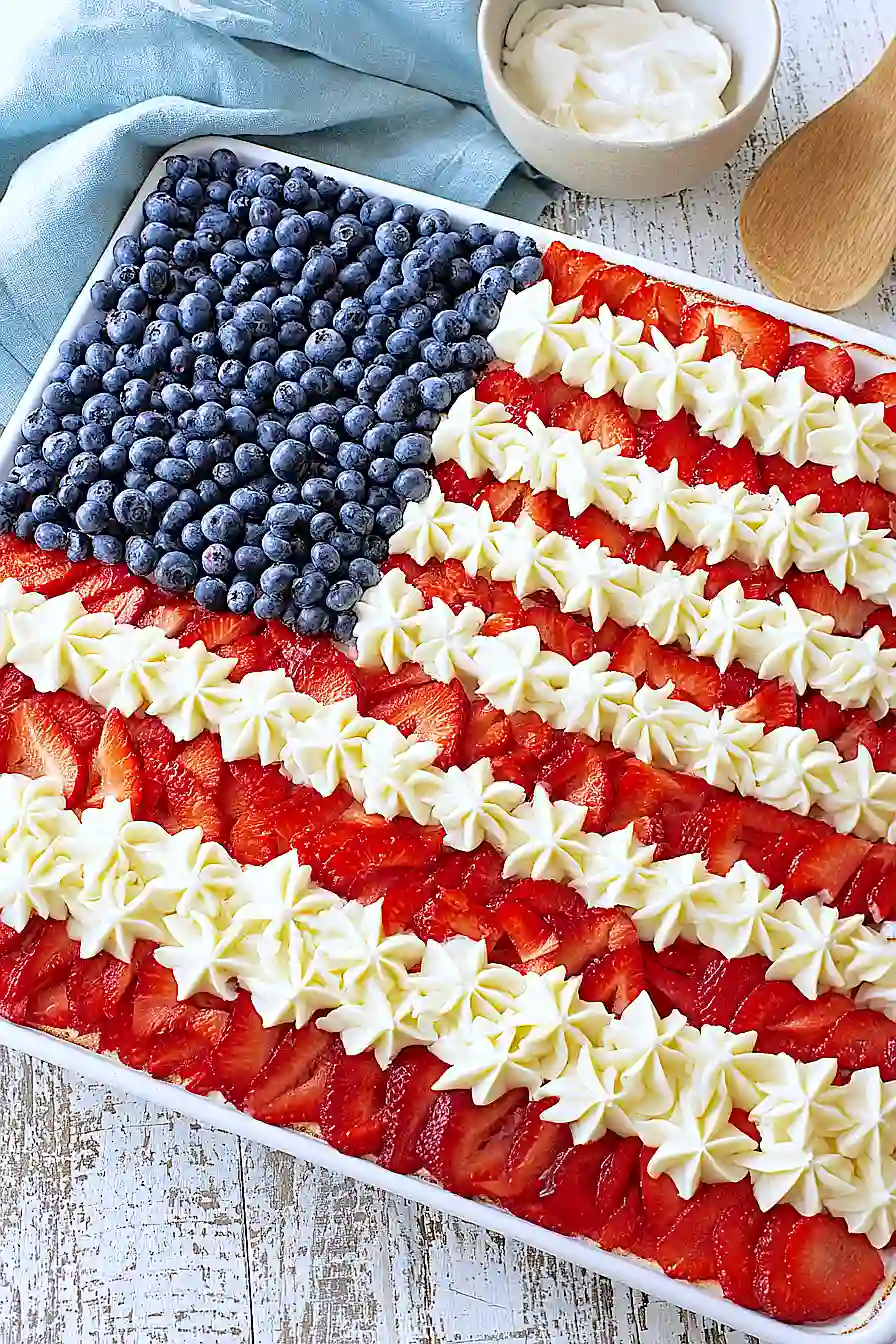 angel food flag cake