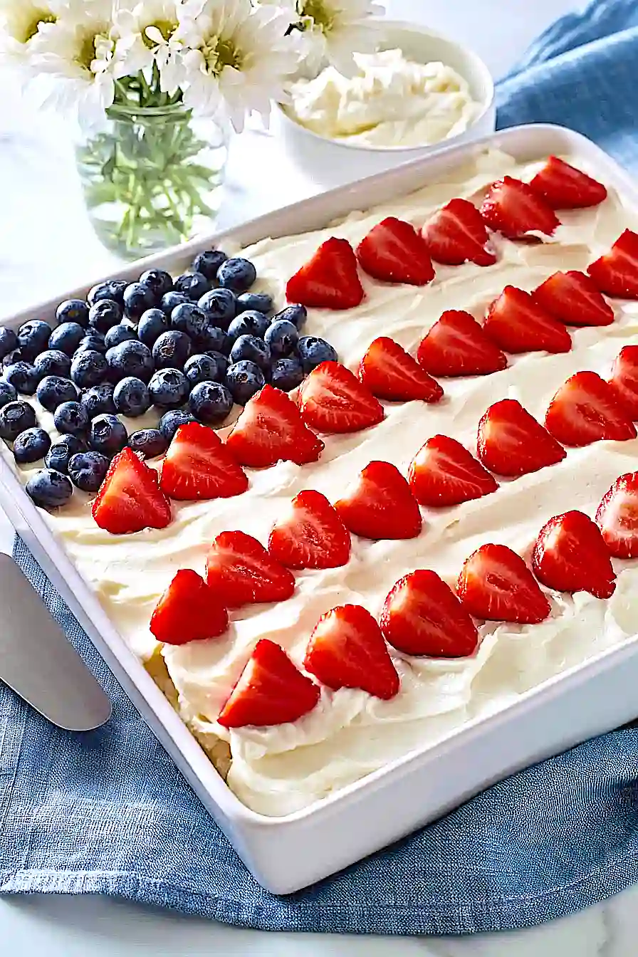 flag poke cake
