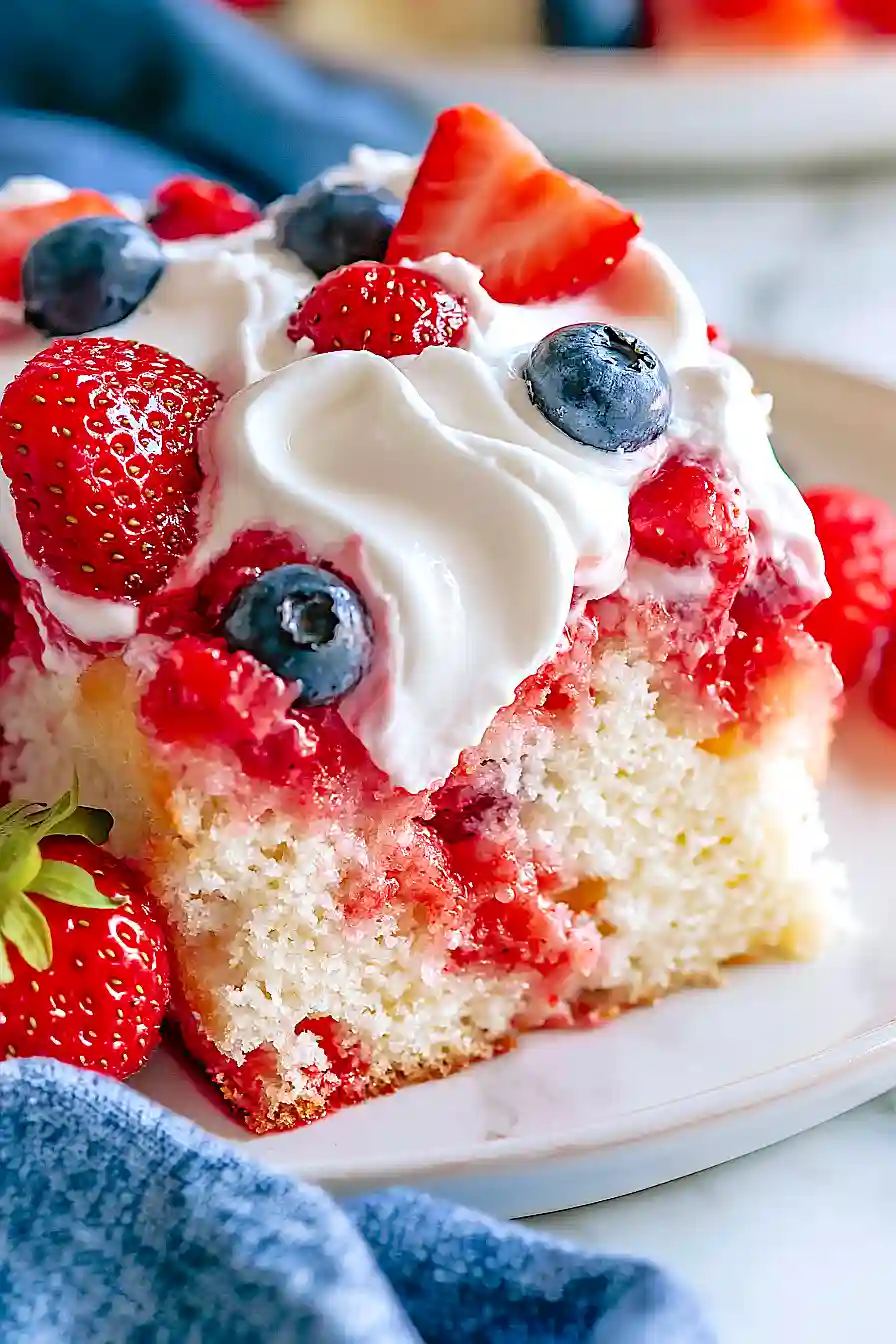 flag poke cake