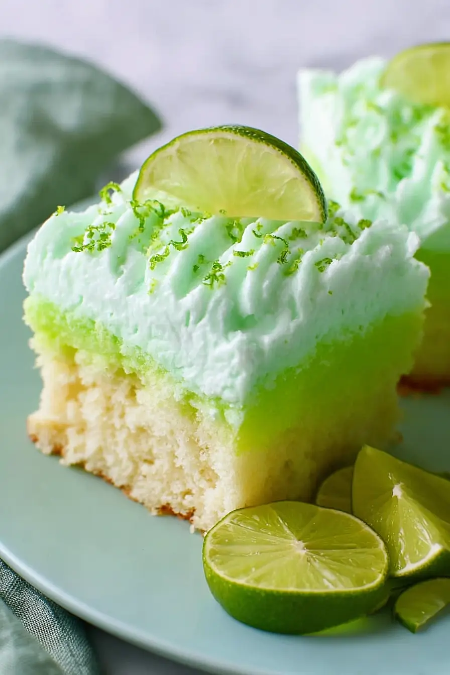 key lime jello poke cake