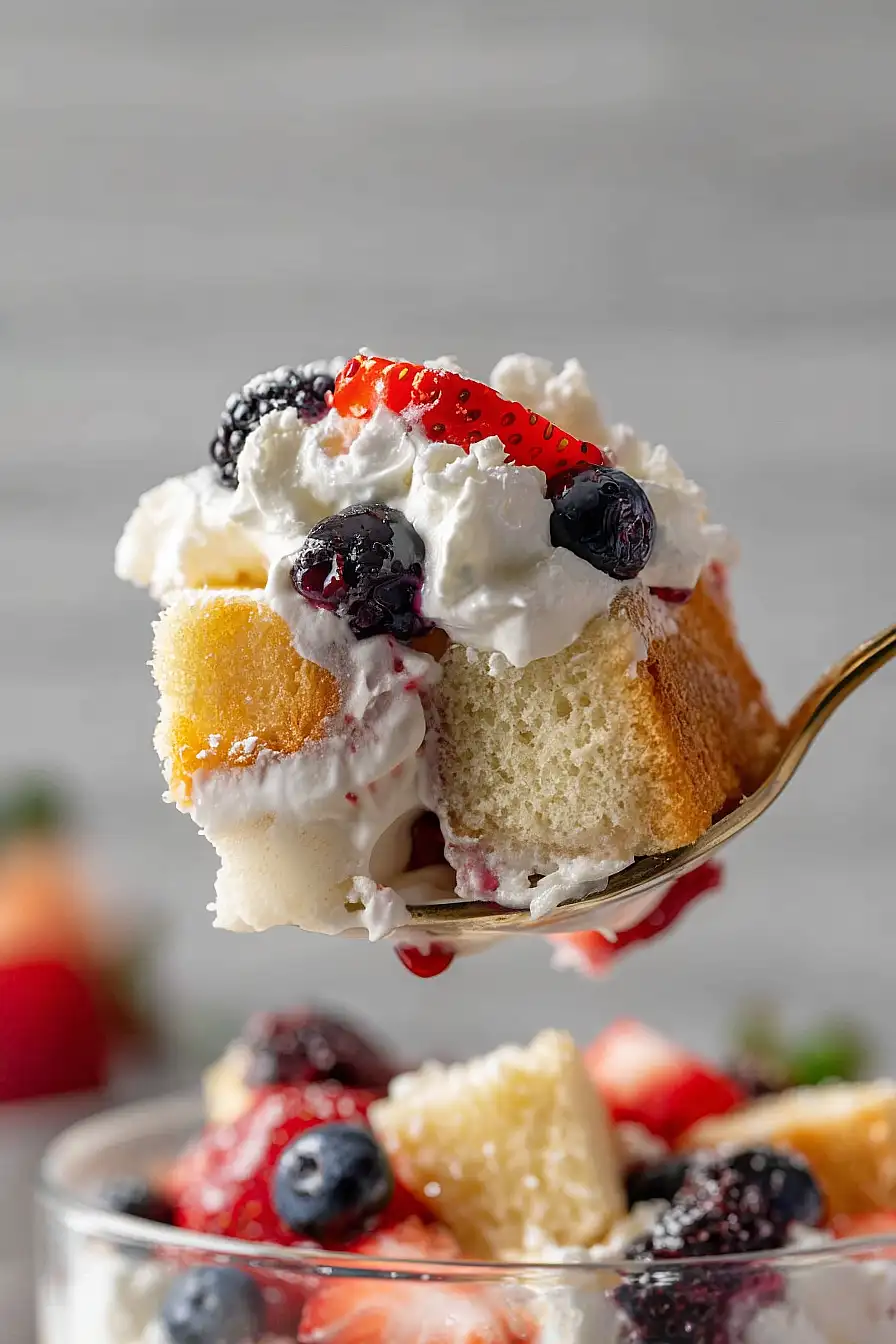 mixed berry shortcake trifle