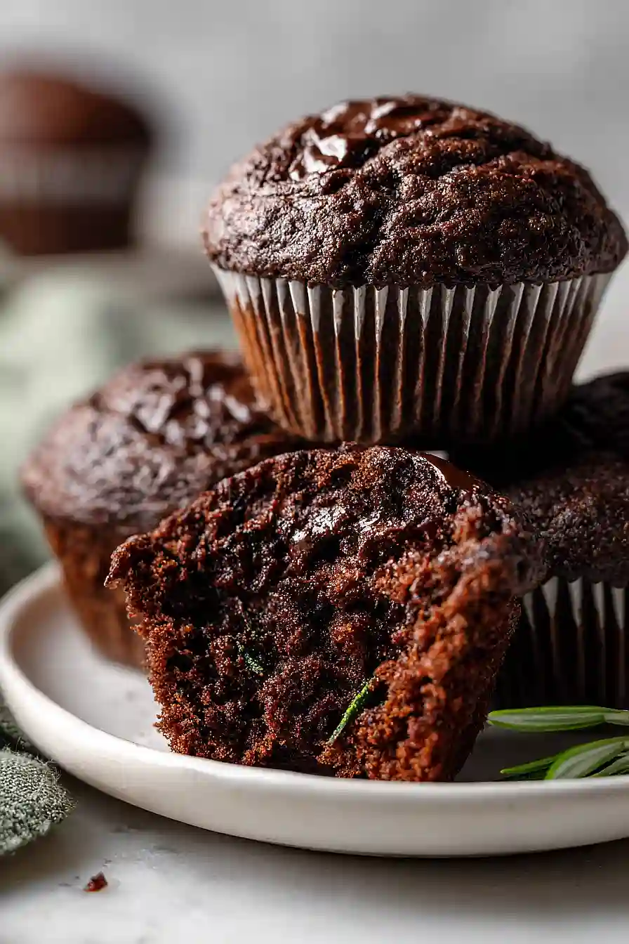 double chocolate zucchini muffins