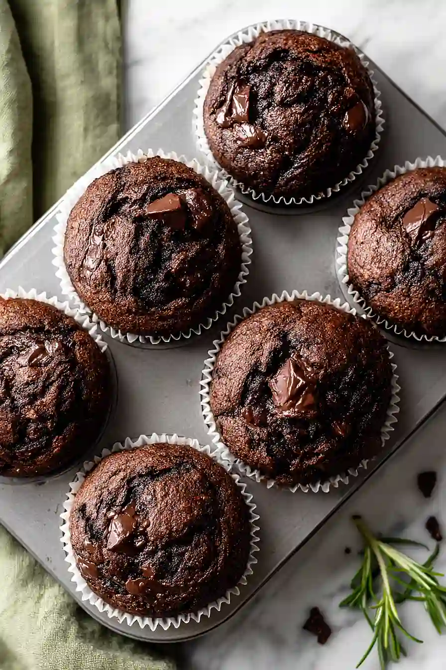 double chocolate zucchini muffins