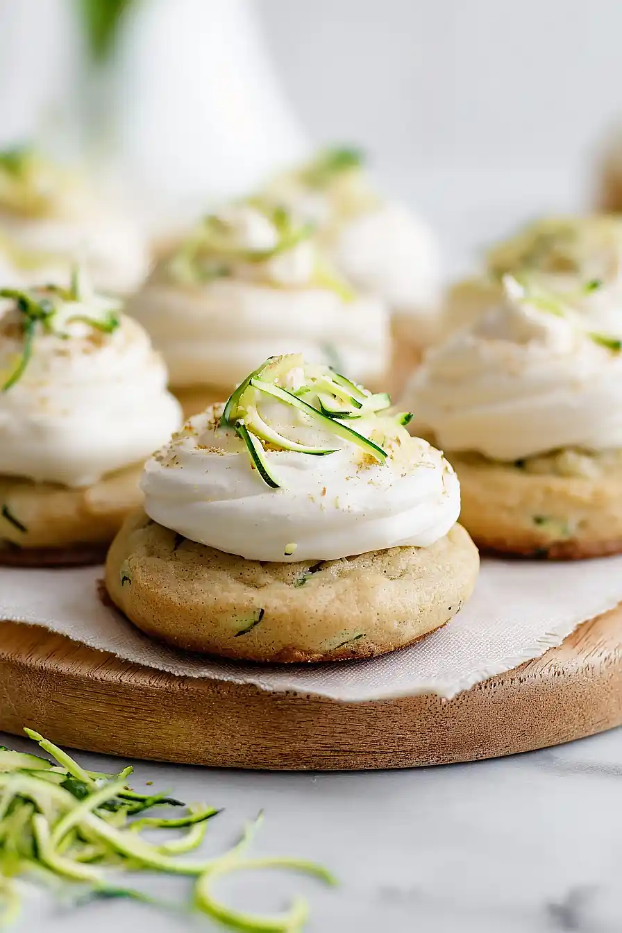 zucchini cookies with brown butter cream cheese frosting