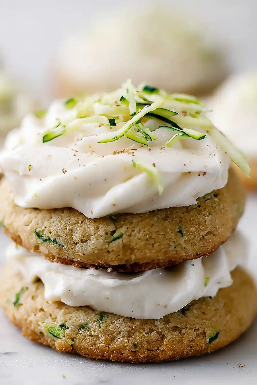zucchini cookies with brown butter cream cheese frosting