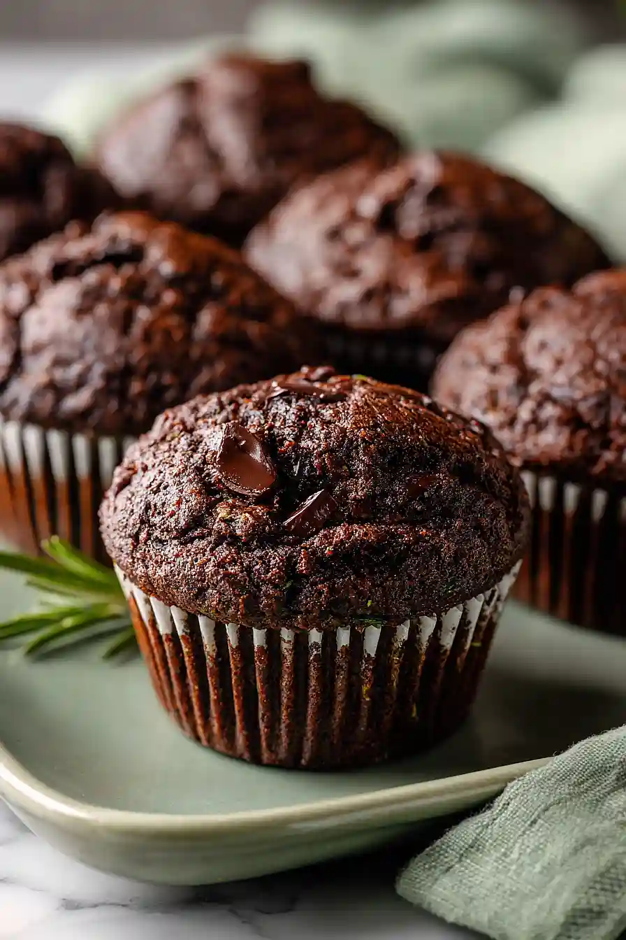 double chocolate zucchini muffins