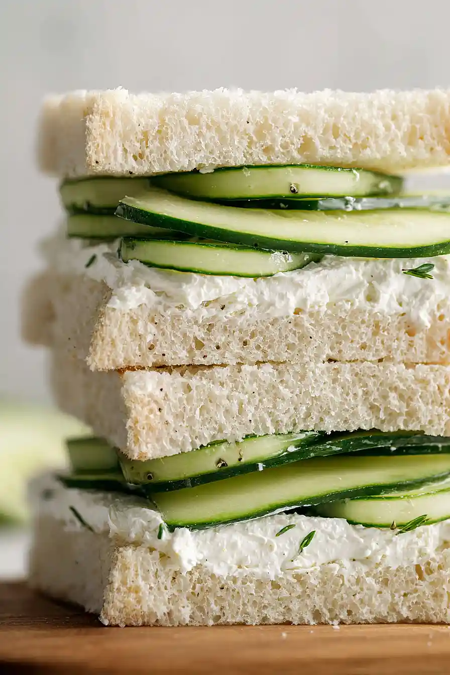 cream cheese and cucumber sandwich