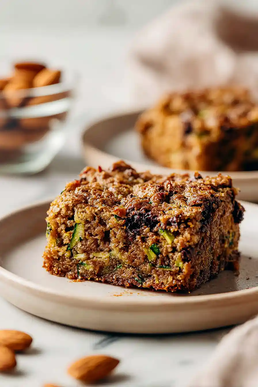 almond butter chocolate chip zucchini bars