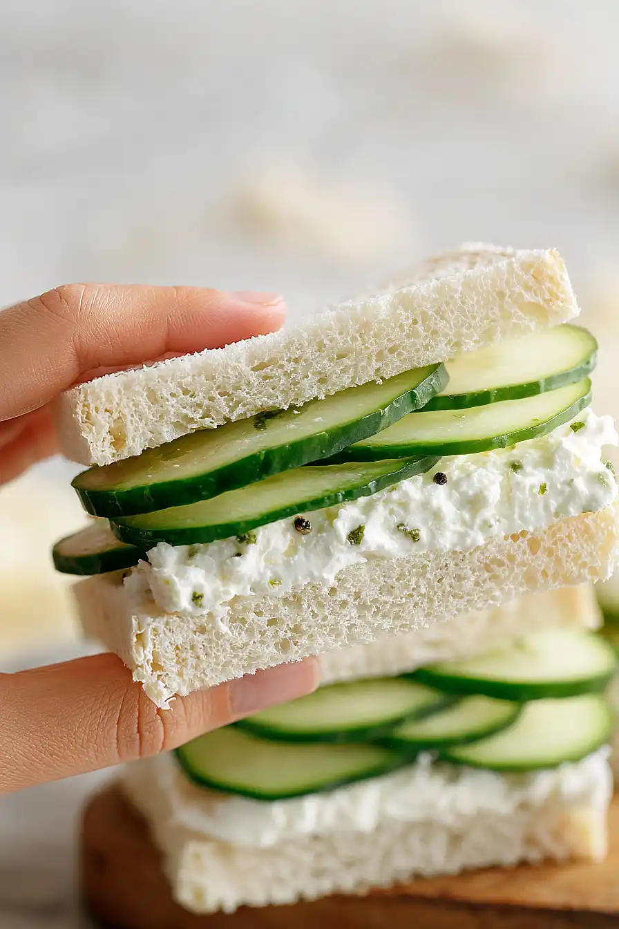 cream cheese and cucumber sandwich