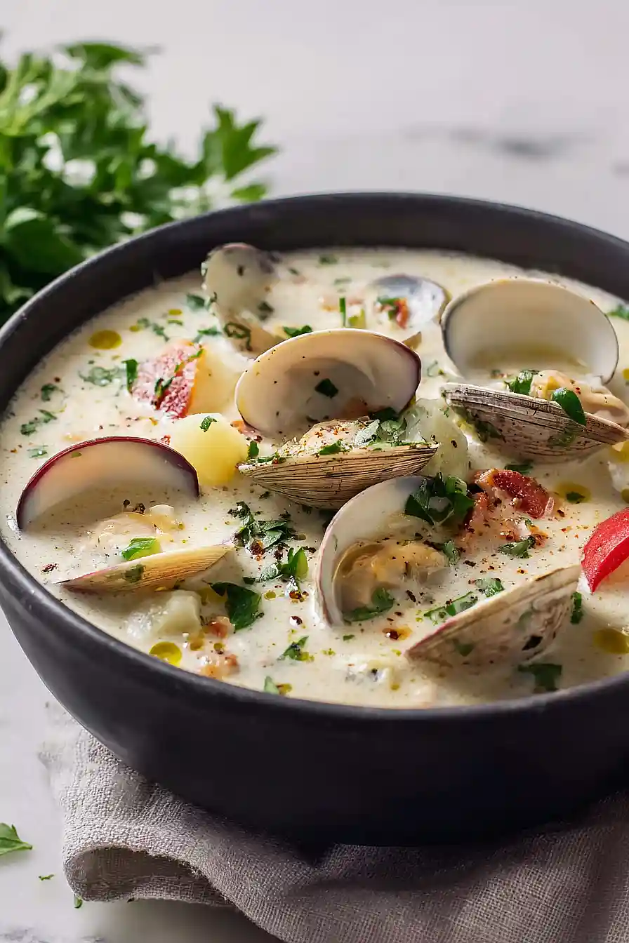 clam chowder with fresh clams
