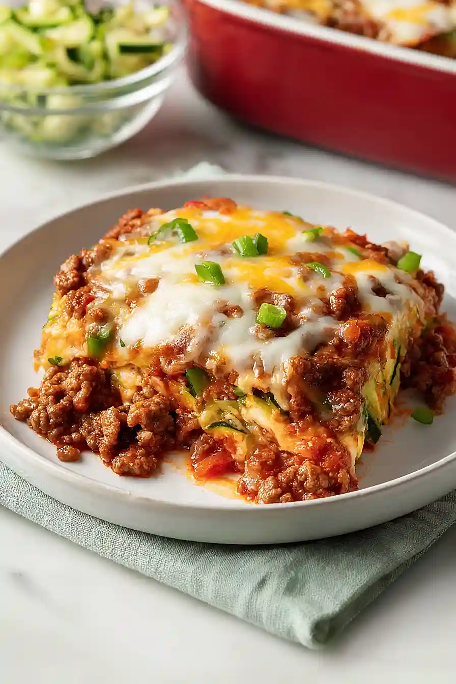pizza casserole with shredded zucchini