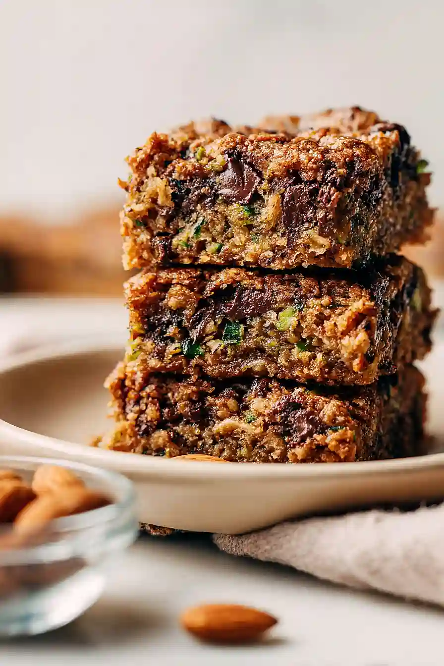 almond butter chocolate chip zucchini bars