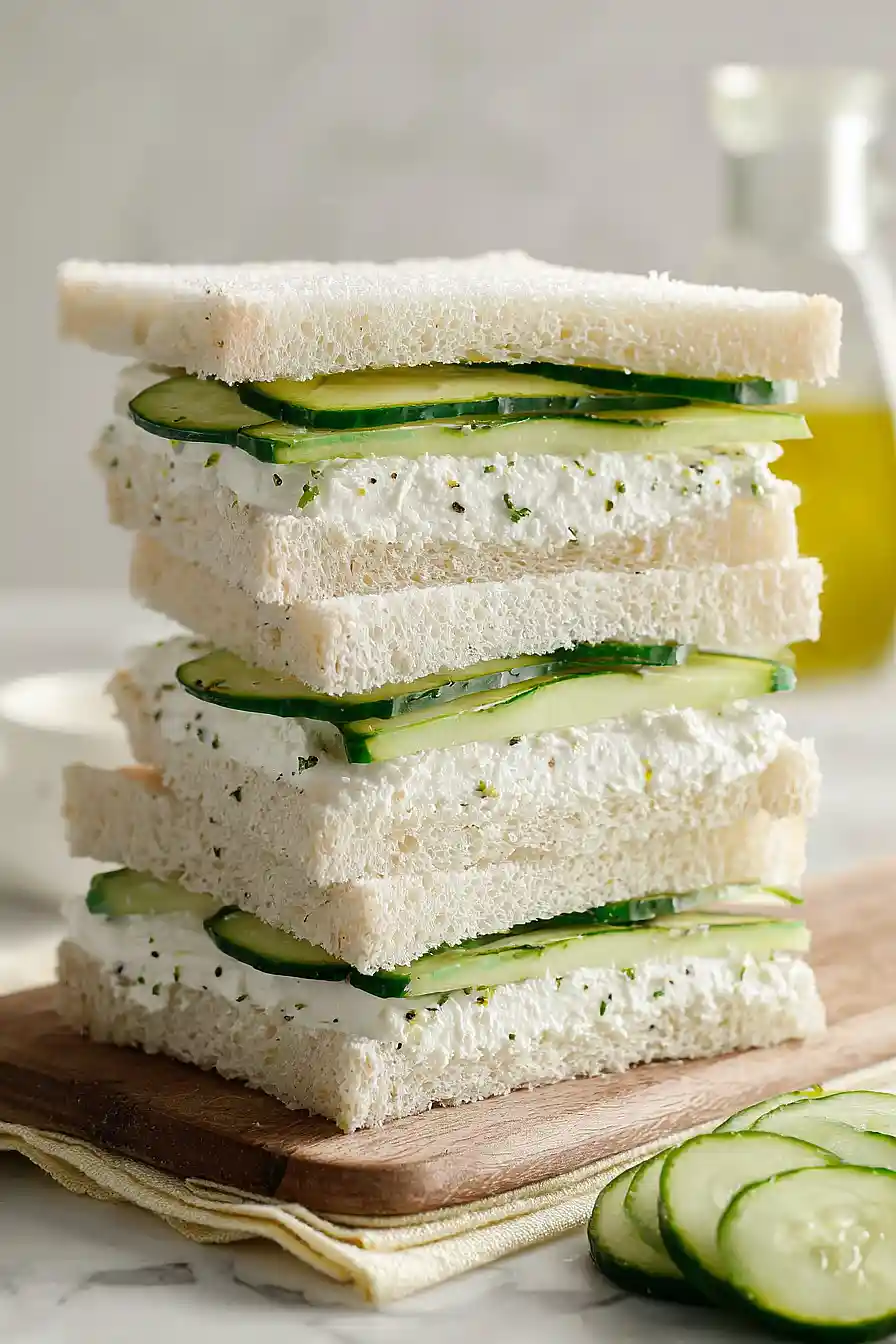 cream cheese and cucumber sandwich
