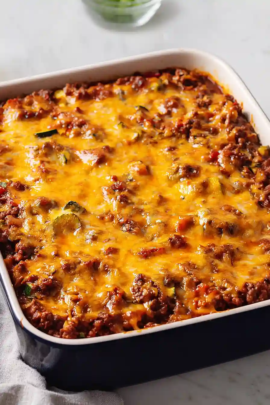 shredded zucchini and ground beef casserole
