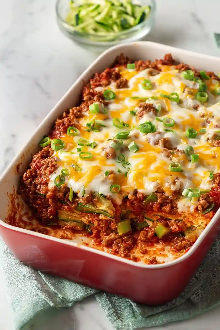 pizza casserole with shredded zucchini